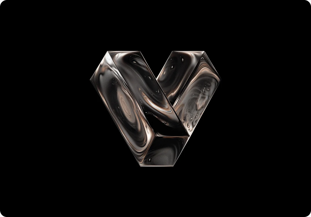 The Vexlio V rendered in glass