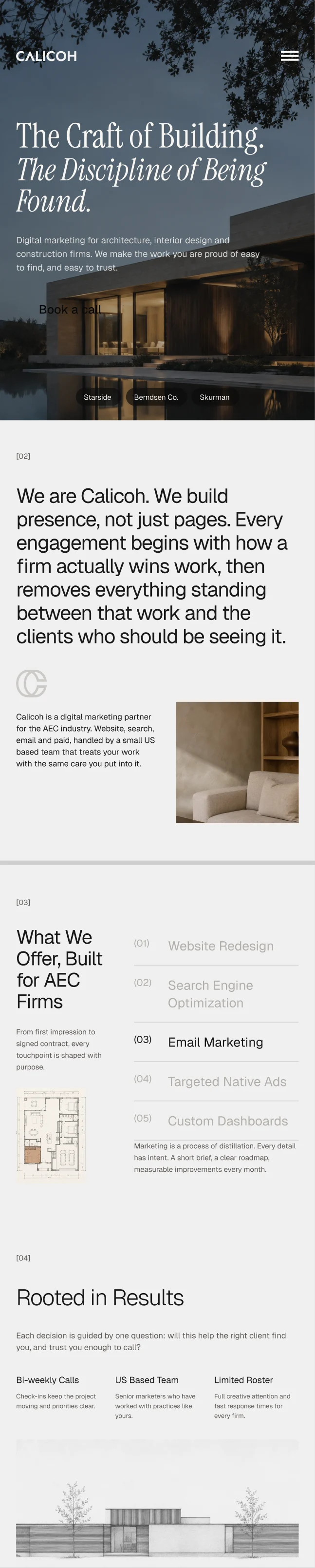 The Calicoh site on a phone